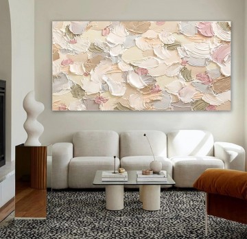 Pétalos de rosa abstractos de Palette Knife arte de pared textura minimalista Pinturas al óleo
